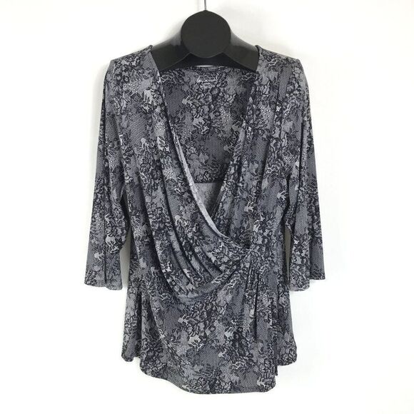 Lane Bryant Floral Faux Wrap Blouse Women's Plus Size 18/20 Surplice Career - Picture 1 of 11